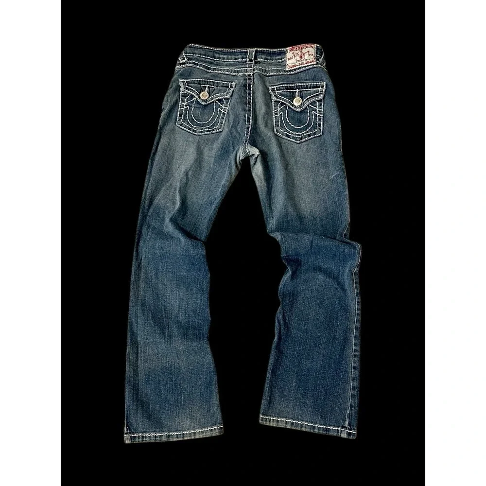 True Religion Billy Super T Womens‎ 29x29 Blue Jeans Distressed U.S.A *Hole